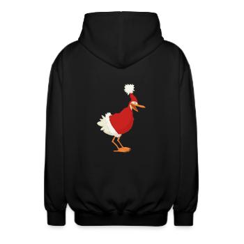 Weihnachtshuhn - Unisex Kapuzenjacke - Schwarz - Hinten - AI Model Male 185 light (185cm)