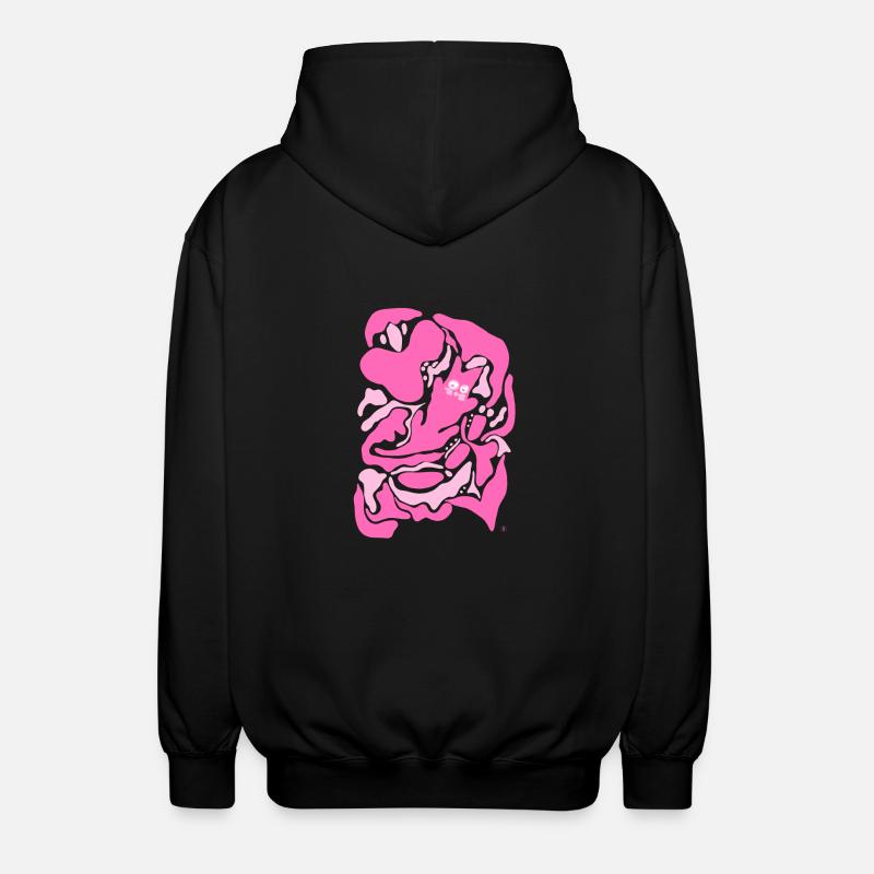 Chat rose abstrait - Veste à capuche unisexe - noir