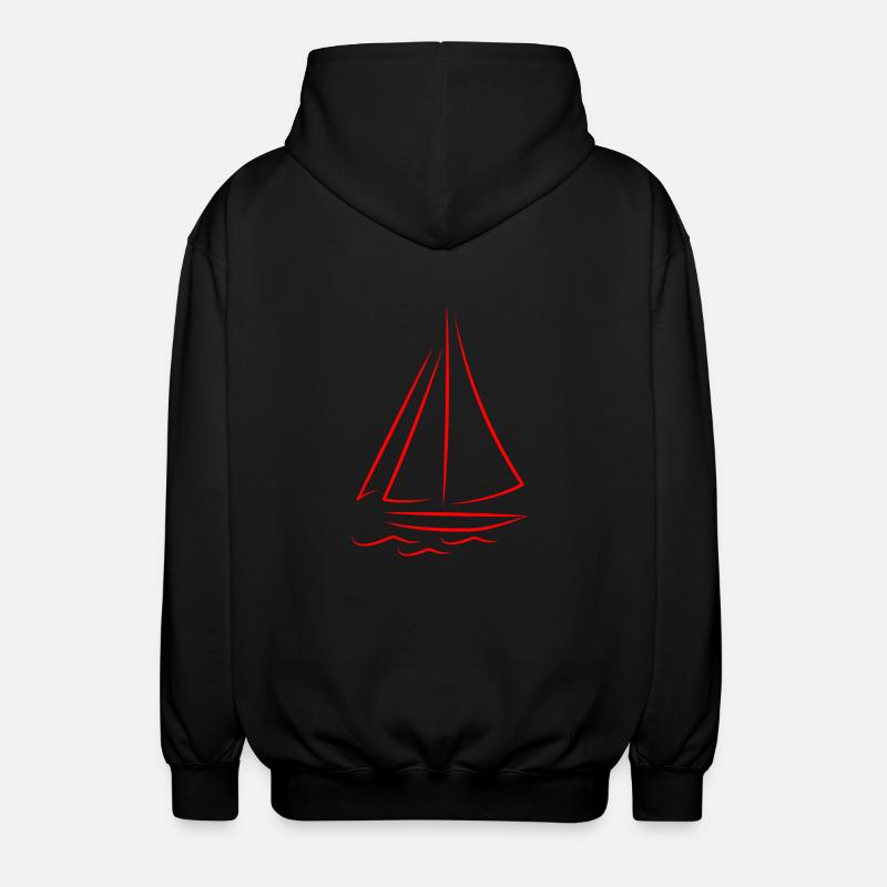 Segelboot Boot Illustration - Unisex Kapuzenjacke - Schwarz