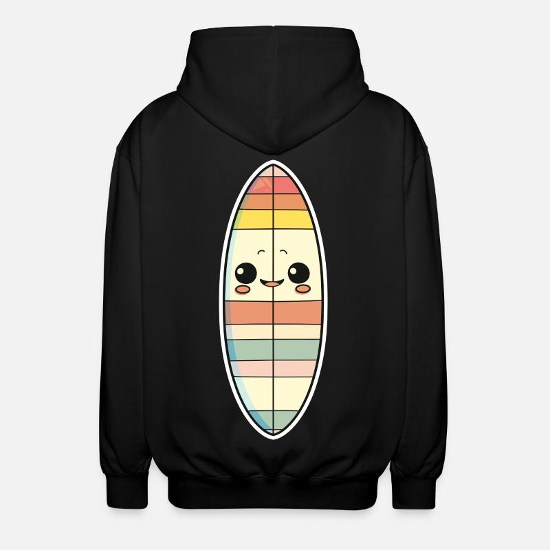 Planche de surf style bande dessinée - Veste à capuche unisexe - noir