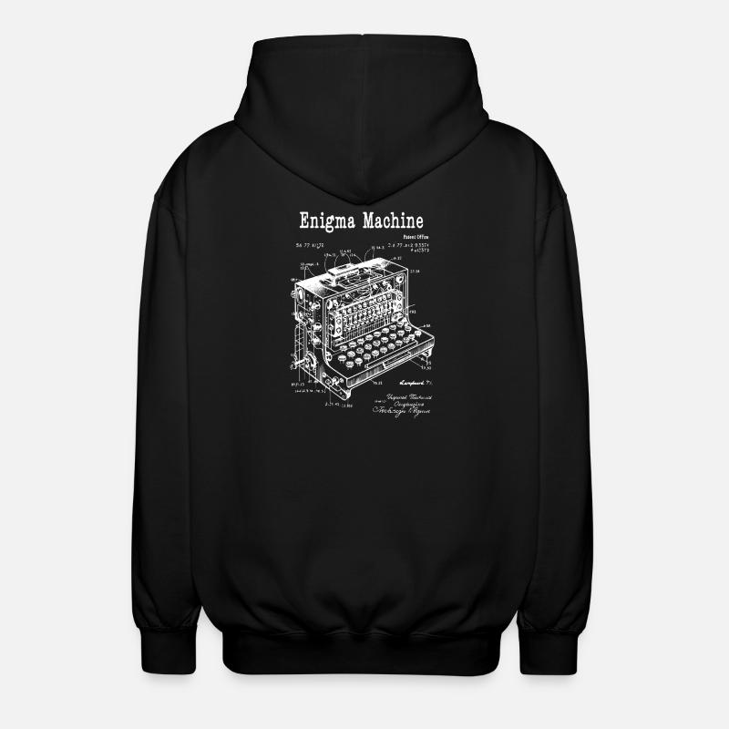 Plan de la machine Enigma - Veste à capuche unisexe - noir