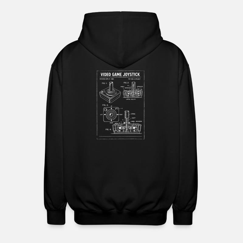 Plan rétro du joystick - Veste à capuche unisexe - noir