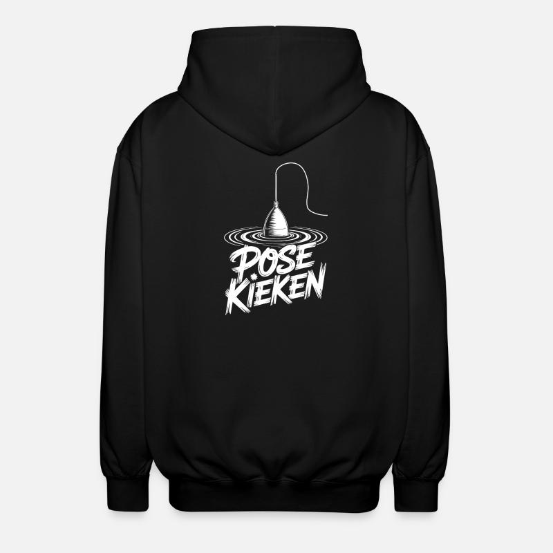 Angeln Spruch Pose - Unisex Kapuzenjacke - Schwarz