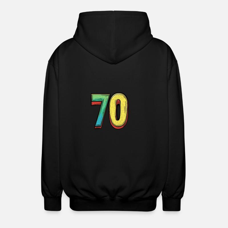 70 Zahl Comic - Unisex Kapuzenjacke - Schwarz