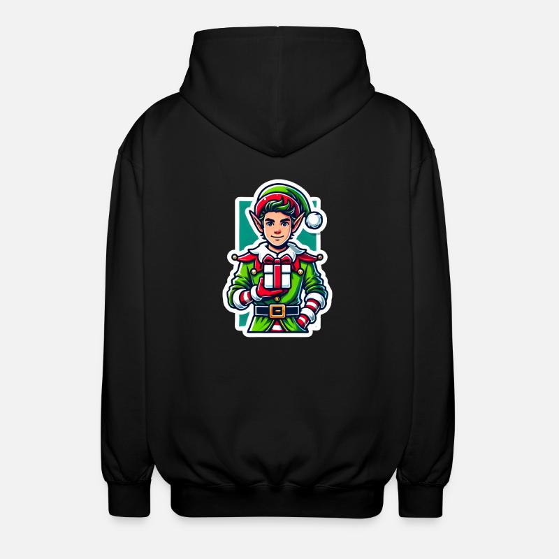 Weihnachtself - Unisex Kapuzenjacke - Schwarz