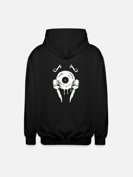 Mic Music Symbol - Unisex Hooded Jacket - black