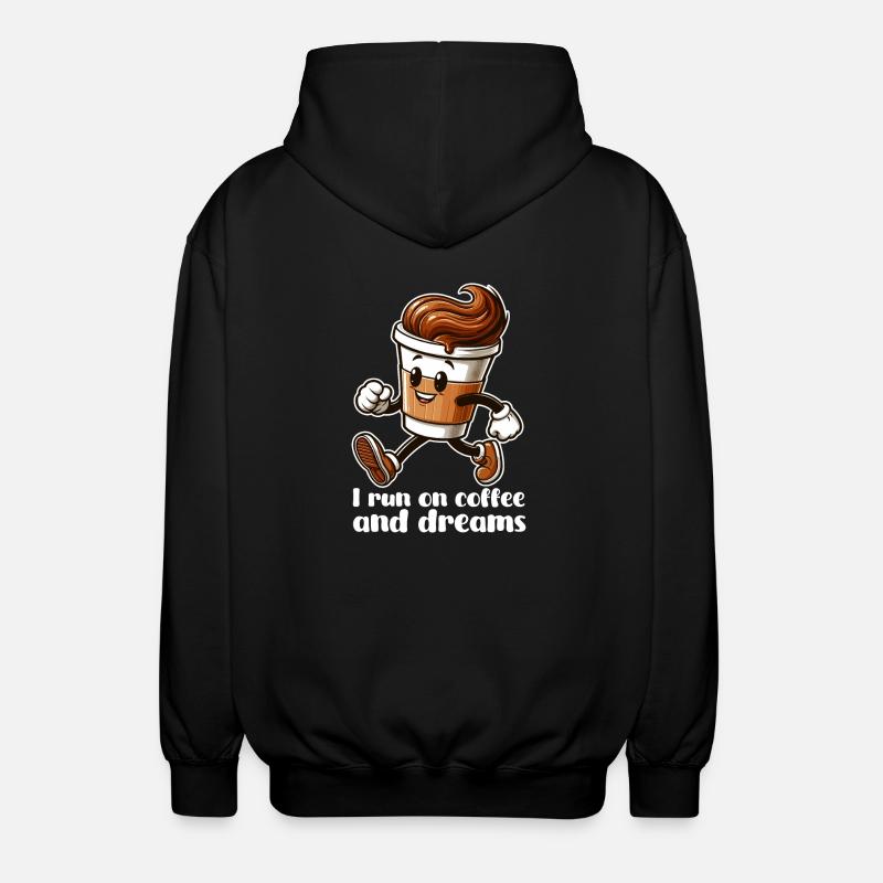 Kaffee Träume Geschenk - Unisex Kapuzenjacke - Schwarz