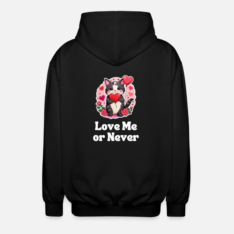 Love Me or Never - Unisex Hooded Jacket - black