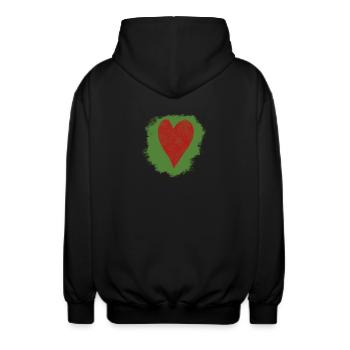 Herz im Aquarellstil - Unisex Kapuzenjacke - Schwarz - Hinten - AI Model Male 185 light (185cm)