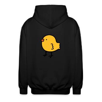 poussin - Veste à capuche unisexe - noir - Dos - AI Model Male 185 light (185cm)