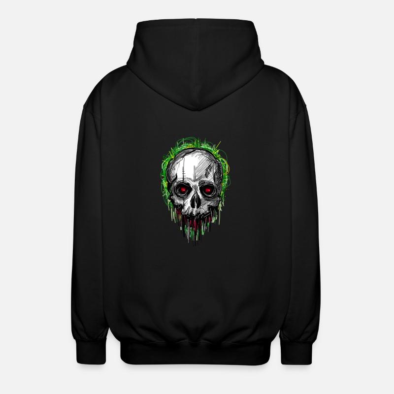 skull_scribble - Unisex Kapuzenjacke - Schwarz
