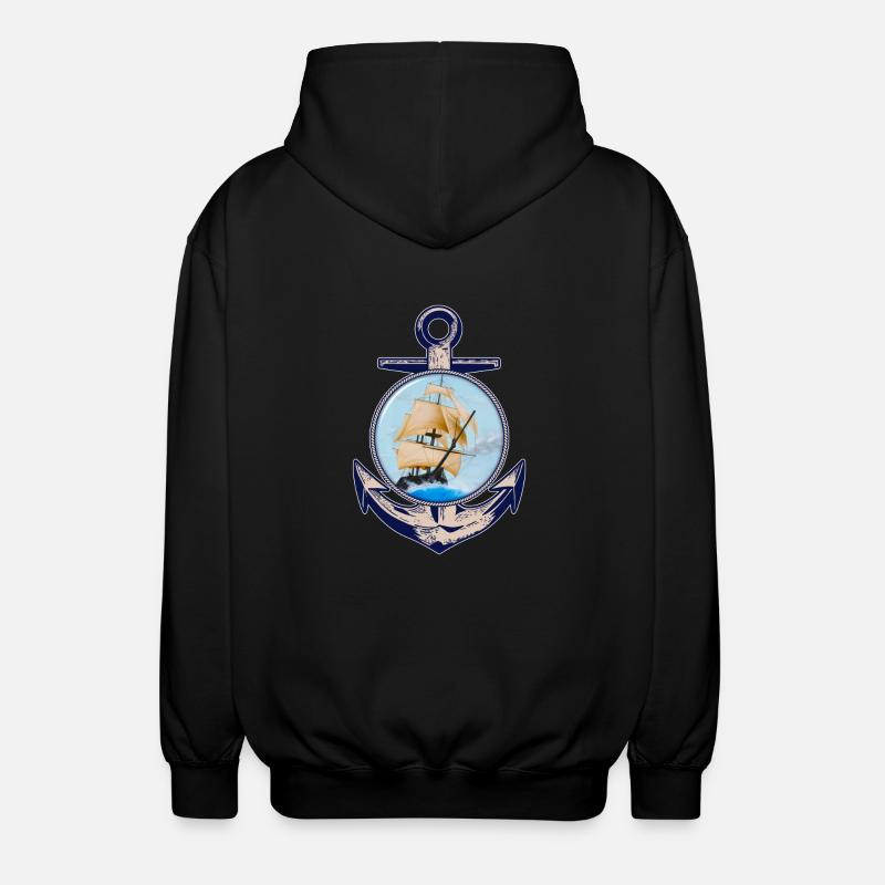 Segelschiff - Unisex Kapuzenjacke - Schwarz