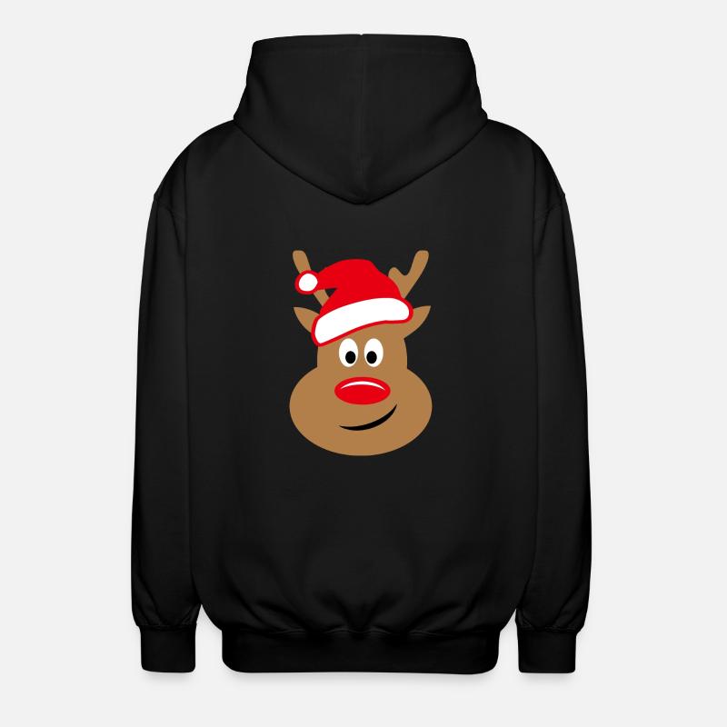 Rentier - Unisex Kapuzenjacke - Schwarz