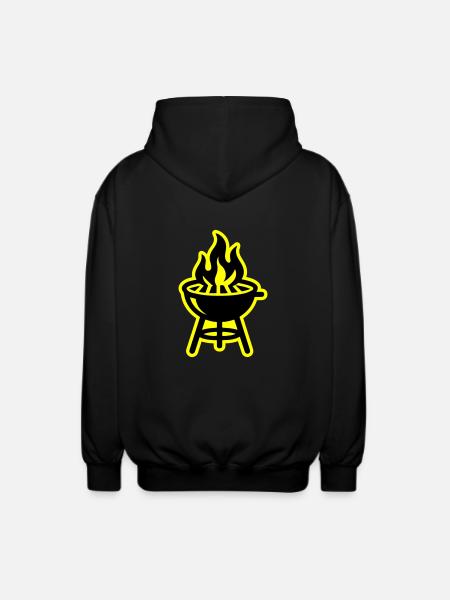Grill Symbol Fire - Unisex Hooded Jacket - black