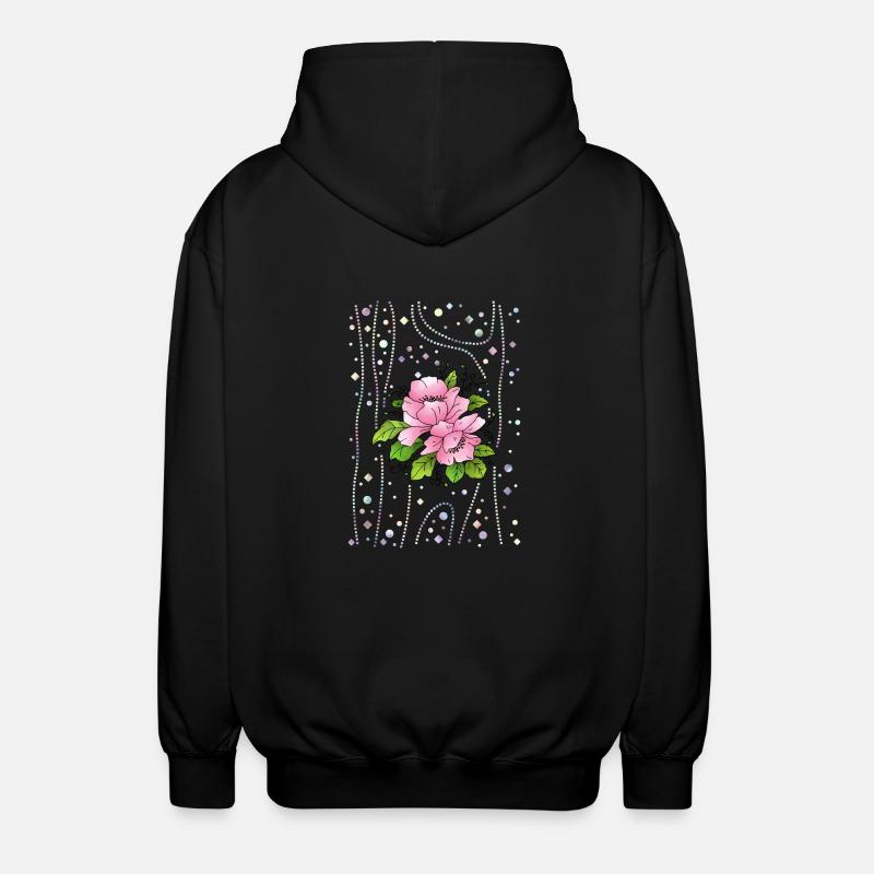 Blumen - Unisex Kapuzenjacke - Schwarz