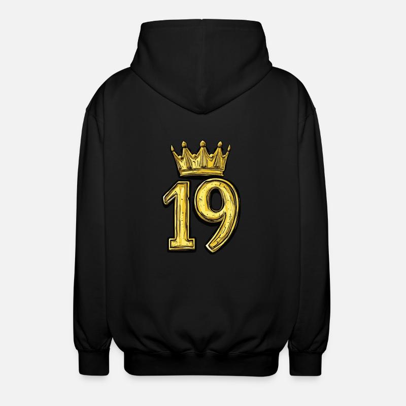 19 Couronne de chiffres - Veste à capuche unisexe - noir