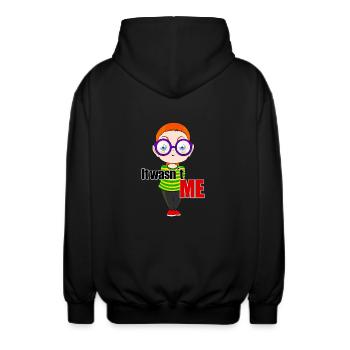 Es war nicht ich - Unisex Kapuzenjacke - Schwarz - Hinten - AI Model Male 185 light (185cm)