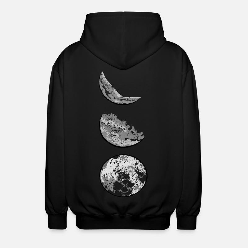 moon phases - Unisex Hooded Jacket - black