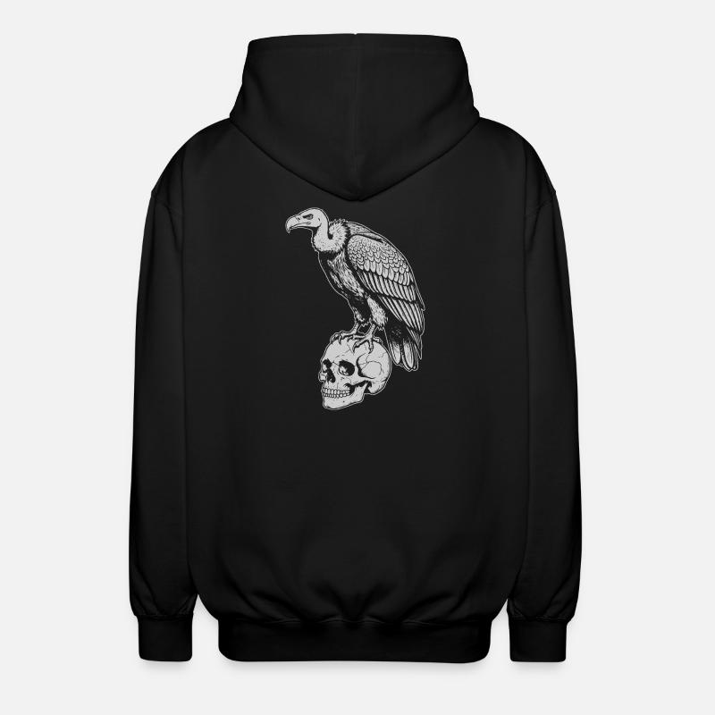 Vautour assis sur le crâne - Veste à capuche unisexe - noir