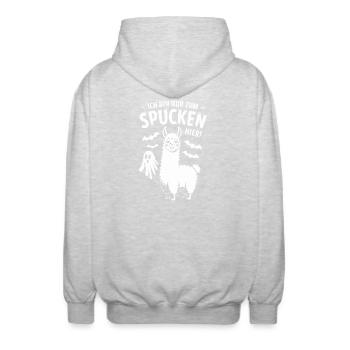  Ich Bin Nur Zum Spucken Hier Lustiger Halloween - Unisex Kapuzenjacke - Hellgrau meliert - Hinten - AI Model Male 185 light (185cm)