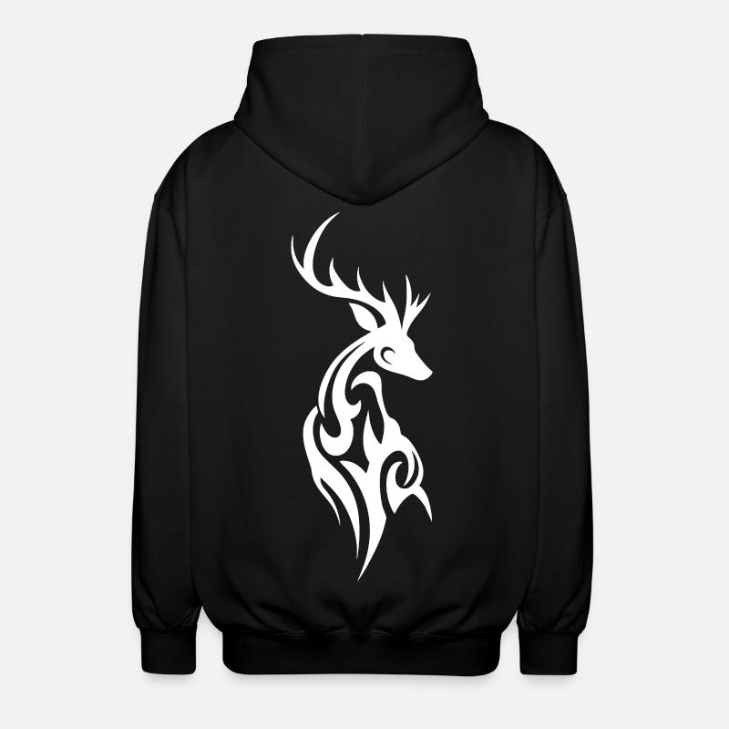 Silhouette du cerf tribal - Veste à capuche unisexe - noir