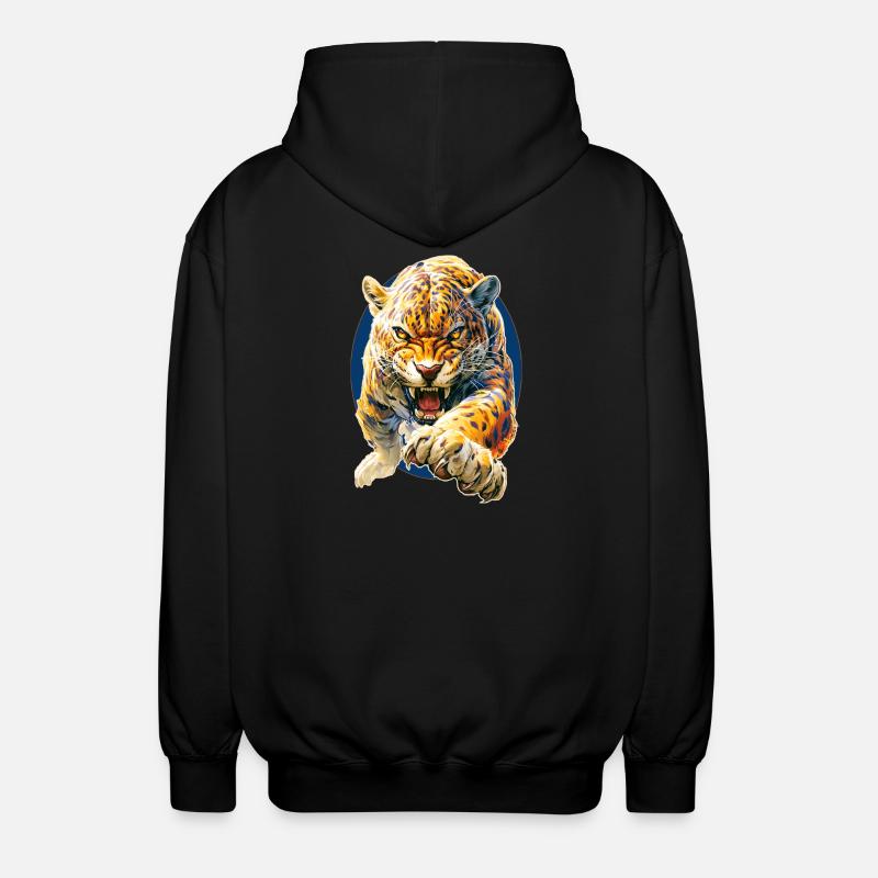 Leopard - Unisex Kapuzenjacke - Schwarz