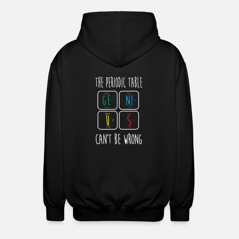 Periodensystem - Unisex Kapuzenjacke - Schwarz