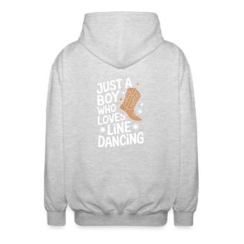 Line Dancing Tanzen Tänzer - Unisex Kapuzenjacke - Hellgrau meliert - Hinten - AI Model Male 185 light (185cm)