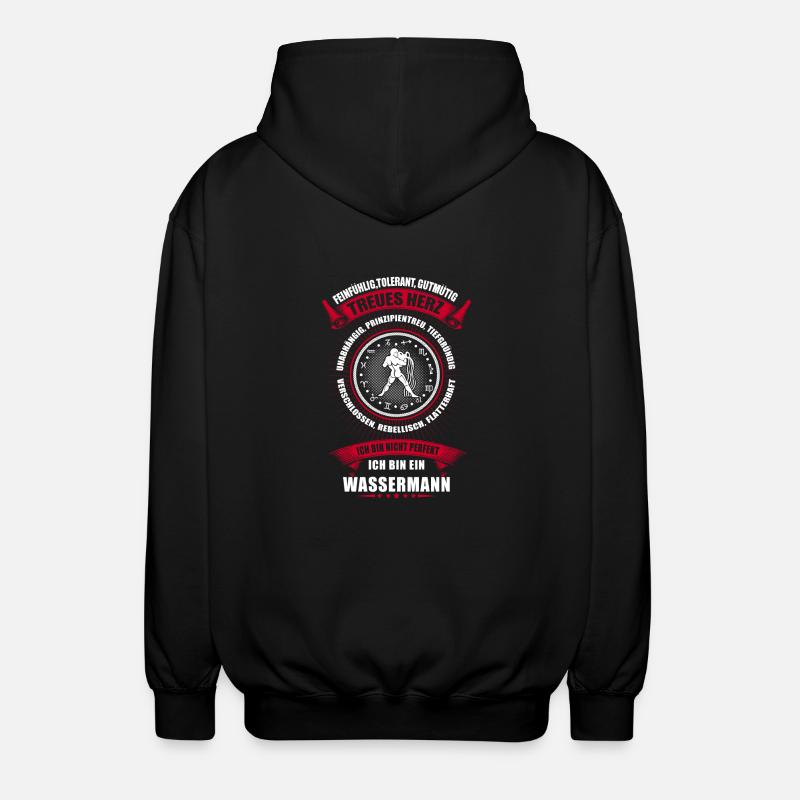 Wassermann Sternzeichen Horoskop - Unisex Kapuzenjacke - Schwarz