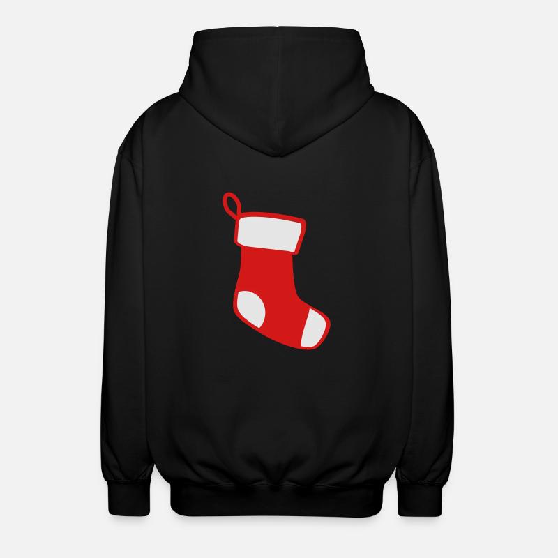 Weihnachtsstrumpf - Unisex Kapuzenjacke - Schwarz