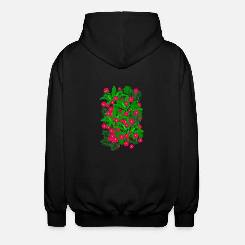 Forêt de fleurs - Veste à capuche unisexe - noir