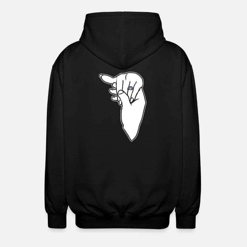 Verlobungs-Ehering-Hand - Unisex Kapuzenjacke - Schwarz