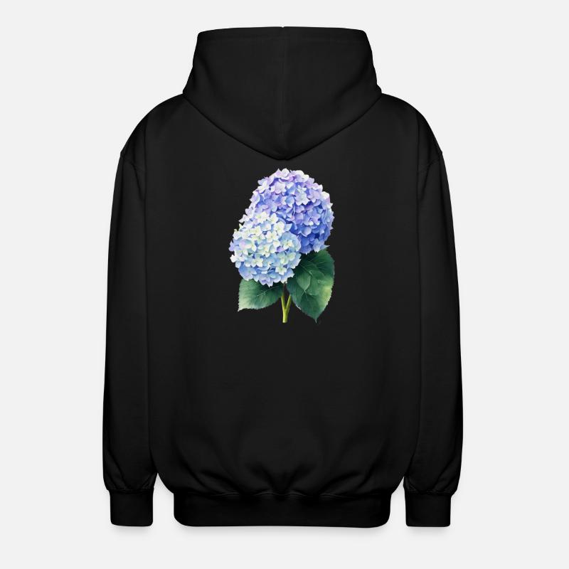 Hydrangea - Unisex Hooded Jacket - black