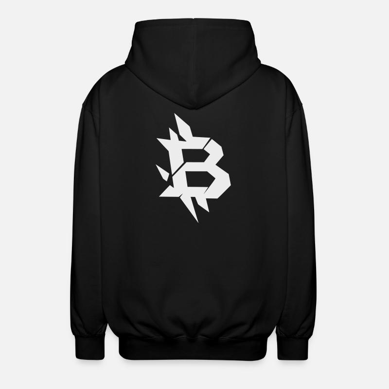 Conception angulaire du Bitcoin B - Veste à capuche unisexe - noir