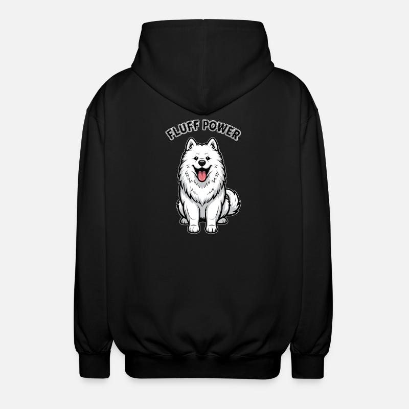 Samoyède Fluff Puissance Mignon Moelleux - Veste à capuche unisexe - noir