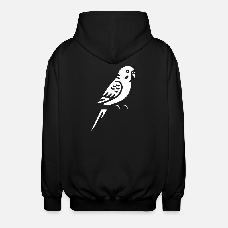 Budgie Bird Pet Vector - Unisex Hooded Jacket - black