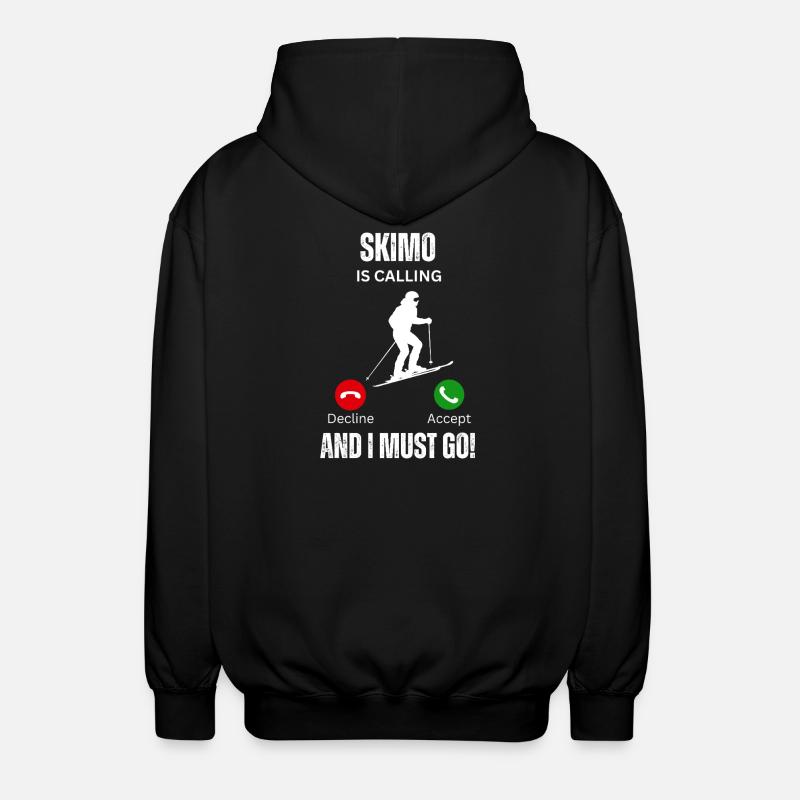 Skimo ruft - Unisex Kapuzenjacke - Schwarz