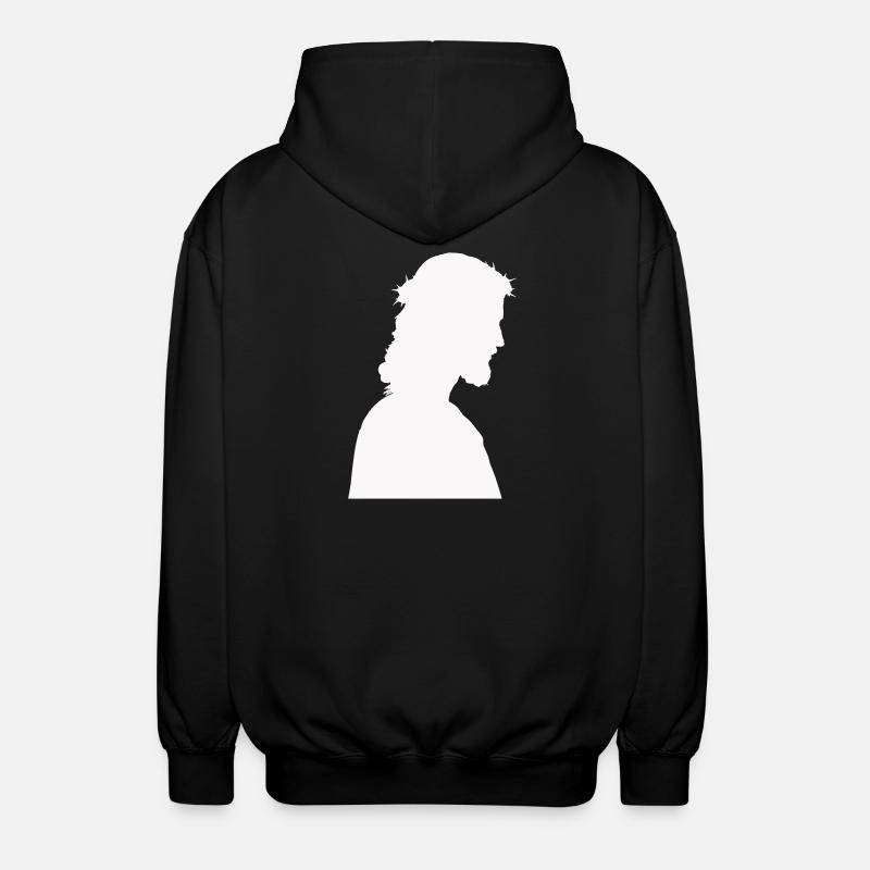 Jesus Christ Silhouette - Unisex Hooded Jacket - black