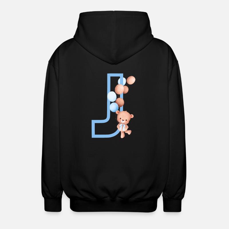 Blauer Bär J Buchstabe - Unisex Kapuzenjacke - Schwarz