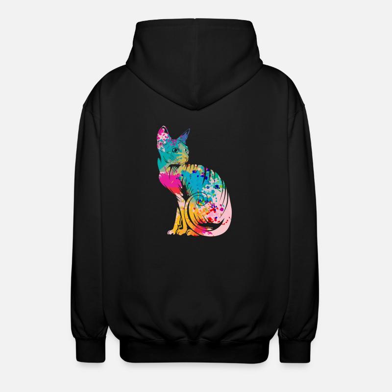 Chats Sphynx - Veste à capuche unisexe - noir