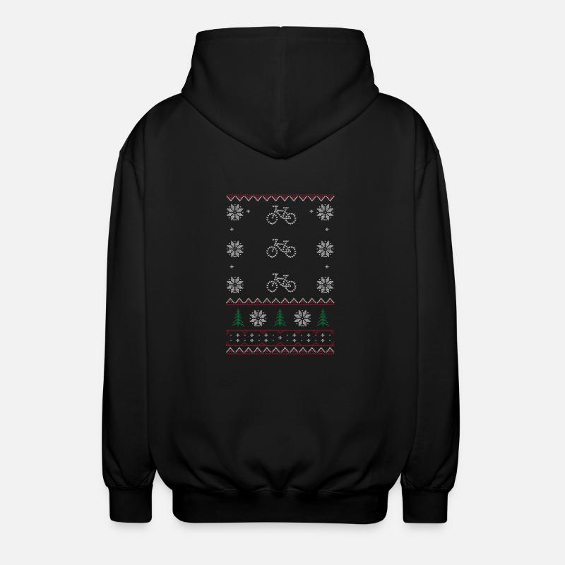 Ugly Xmas Sweaters Cycle - Unisex Kapuzenjacke - Schwarz