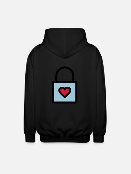 Padlock, love lock - Unisex Hooded Jacket - black