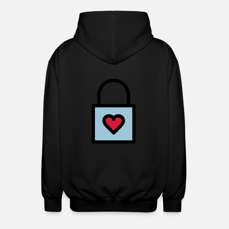 Padlock, love lock - Unisex Hooded Jacket - black