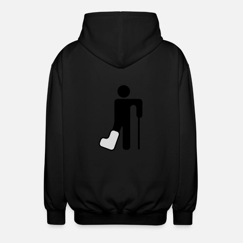 broken_leg - Unisex Kapuzenjacke - Schwarz