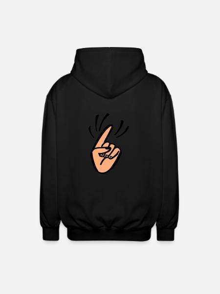 Finger Waggle - Unisex Hooded Jacket - black