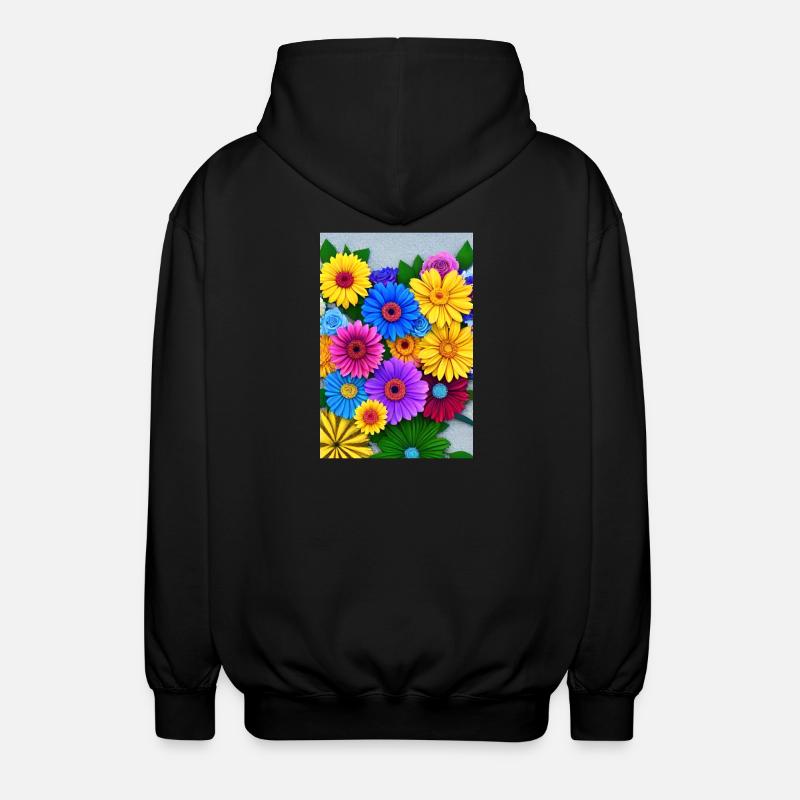 Fleurs multi - Veste à capuche unisexe - noir