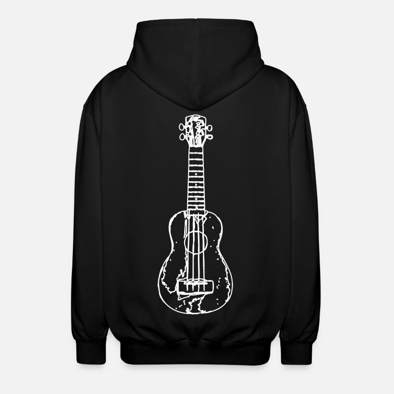 Ukulele Zeichnung - Unisex Kapuzenjacke - Schwarz
