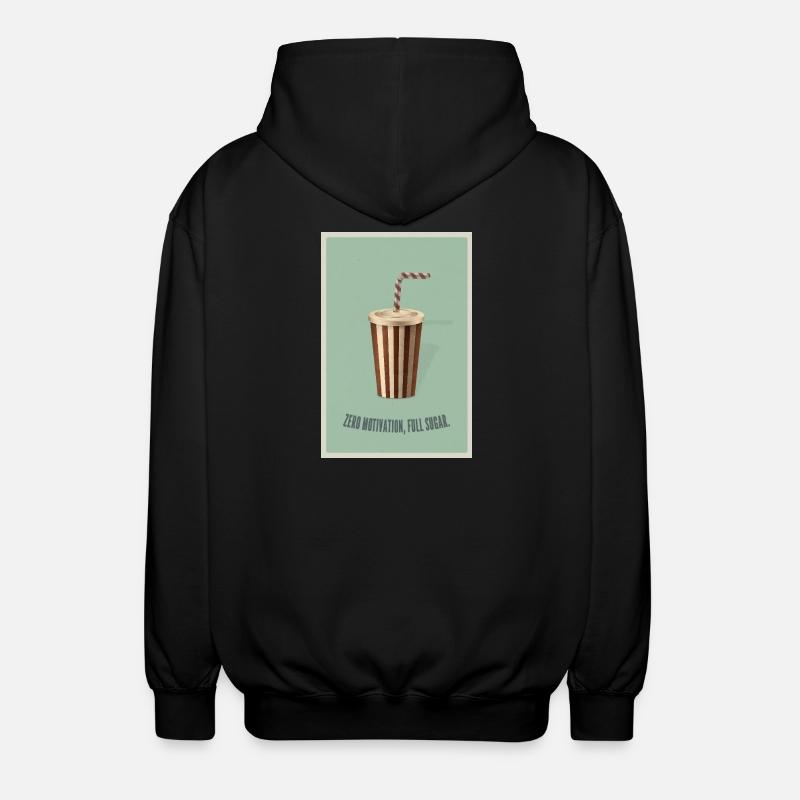 Zéro motivation Plein de sucre - Veste à capuche unisexe - noir