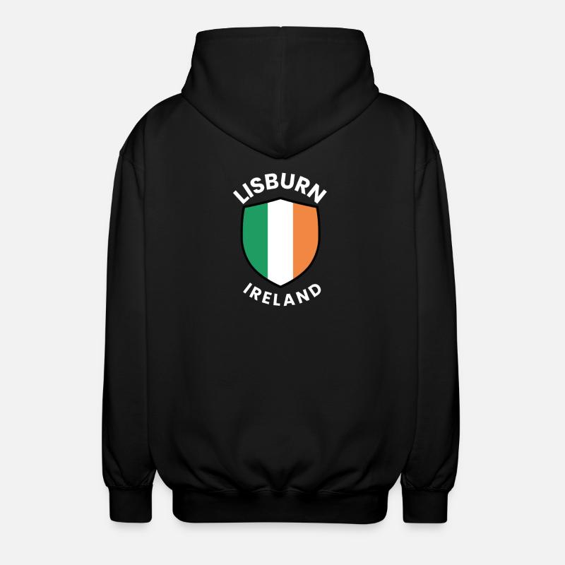 Lisburn Shield Irish Flag Tee - Unisex Kapuzenjacke - Schwarz