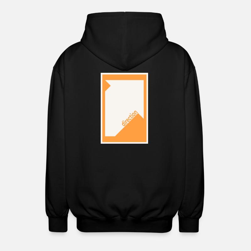 Direction Poster Orange – Modern Graphic - Unisex Kapuzenjacke - Schwarz